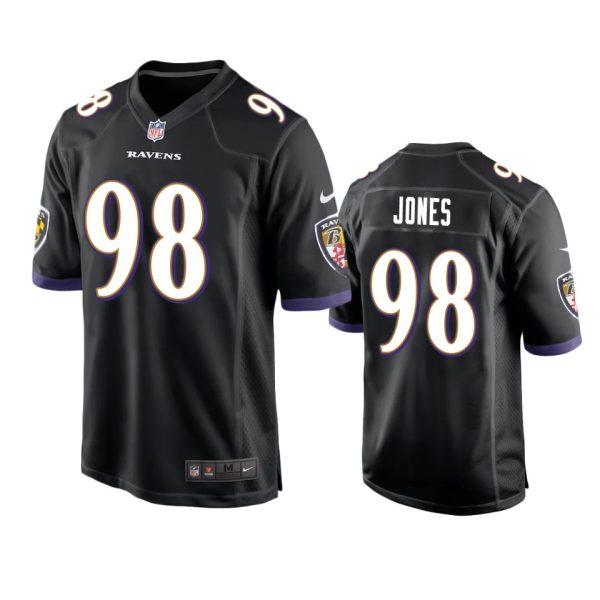 Travis Jones Baltimore Ravens Black Game Jersey