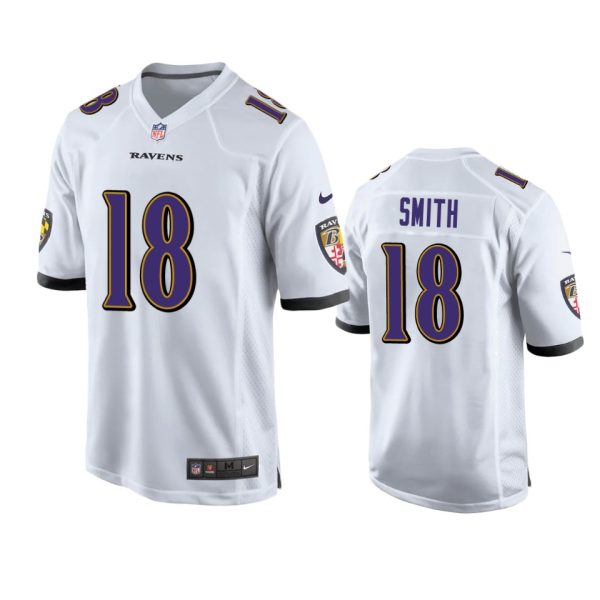 Roquan Smith Baltimore Ravens White Game Jersey