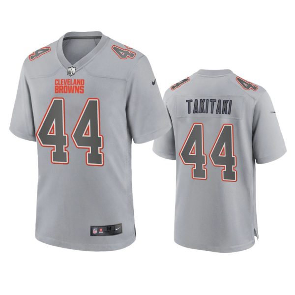 Sione Takitaki Cleveland Browns Gray Atmosphere Fashion Game Jersey