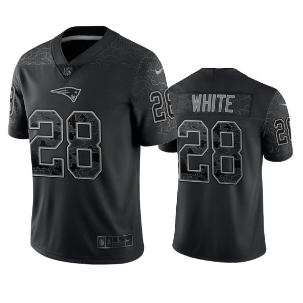 James White New England Patriots Black Reflective Limited Jersey