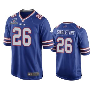 Devin Singletary Buffalo Bills Royal 2021 NFL Playoffs Patch Jersey