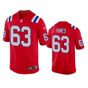 Chasen Hines New England Patriots Red Alternate Game Jersey