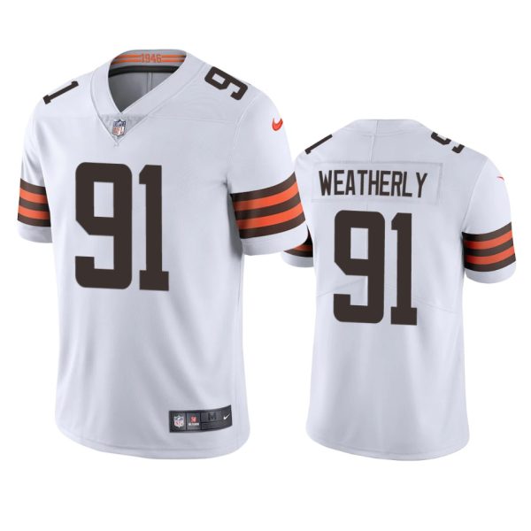 Stephen Weatherly Cleveland Browns White Vapor Limited Jersey - Men's