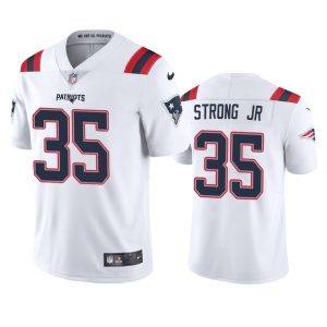 Pierre Strong Jr. New England Patriots White Vapor Limited Jersey - Men's