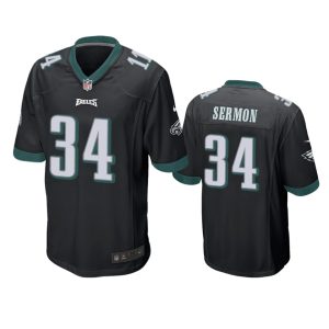 Trey Sermon Philadelphia Eagles Black Game Jersey