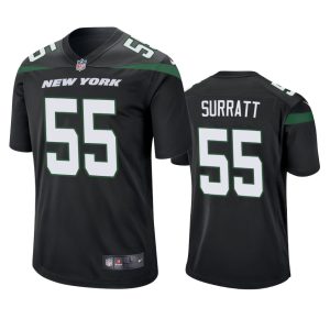 Chazz Surratt New York Jets Black Game Jersey