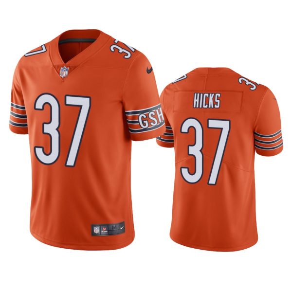 Elijah Hicks Chicago Bears Orange Vapor Limited Jersey