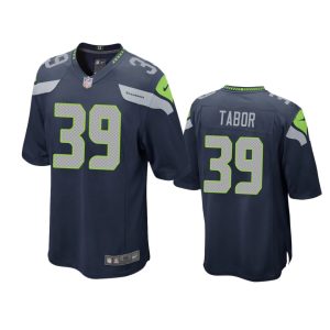 Teez Tabor Seattle Seahawks College Navy Game Jersey