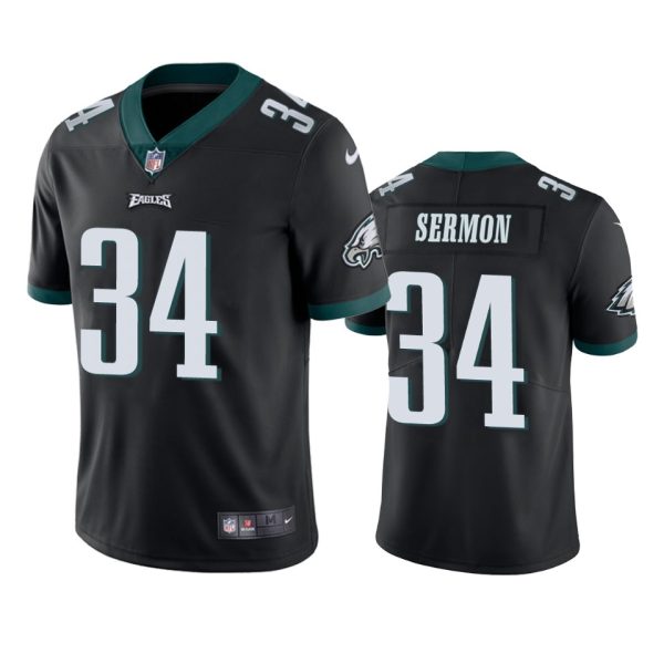 Trey Sermon Philadelphia Eagles Black Vapor Limited Jersey