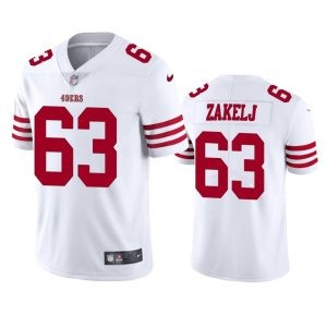 Nick Zakelj San Francisco 49ers White Vapor Limited Jersey