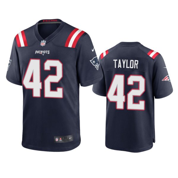 J.J. Taylor New England Patriots Navy Game Jersey