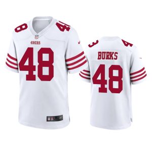 Oren Burks San Francisco 49ers White Game Jersey