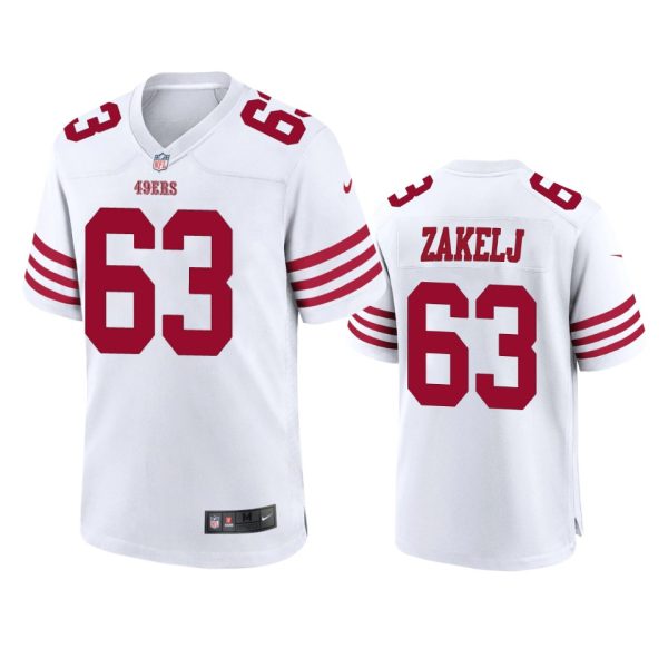 Nick Zakelj San Francisco 49ers White Game Jersey