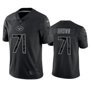 Duane Brown New York Jets Black Reflective Limited Jersey