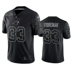 D'Onta Foreman Carolina Panthers Black Reflective Limited Jersey