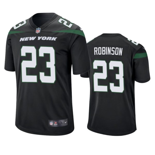 James Robinson New York Jets Black Game Jersey