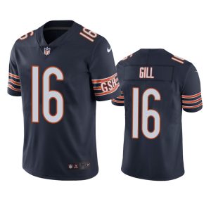 Trenton Gill Chicago Bears Navy Vapor Limited Jersey