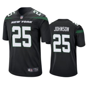 Ty Johnson New York Jets Black Game Jersey