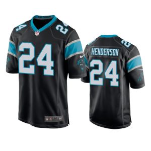 C.J. Henderson Carolina Panthers Black Game Jersey