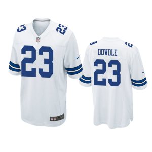 Rico Dowdle Dallas Cowboys White Game Jersey