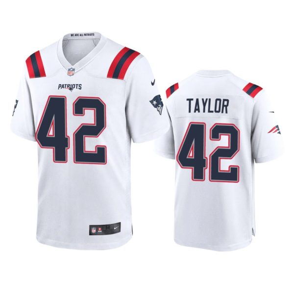 J.J. Taylor New England Patriots White Game Jersey