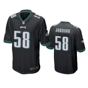 Philadelphia Eagles Kyron Johnson Black Game Jersey