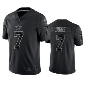 Trevon Diggs Dallas Cowboys Black Reflective Limited Jersey