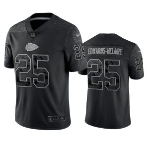 Clyde Edwards-Helaire Kansas City Chiefs Black Reflective Limited Jersey