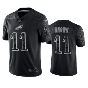 A.J. Brown Philadelphia Eagles Black Reflective Limited Jersey