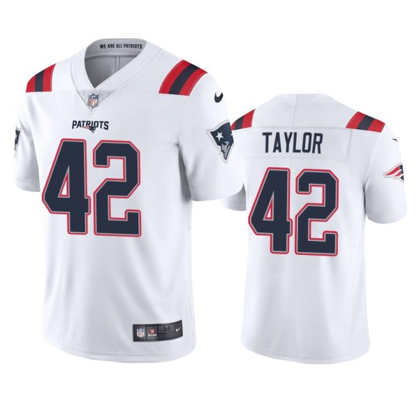 J.J. Taylor New England Patriots White Vapor Limited Jersey