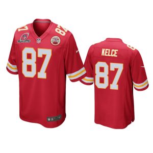 Travis Kelce Kansas City Chiefs Red 2021 NFL Playoffs Patch Jersey