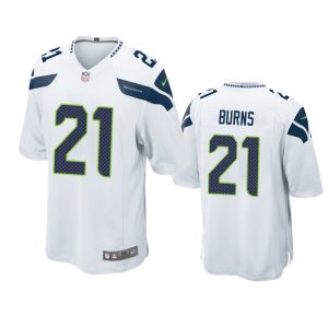 Artie Burns Seattle Seahawks White Game Jersey