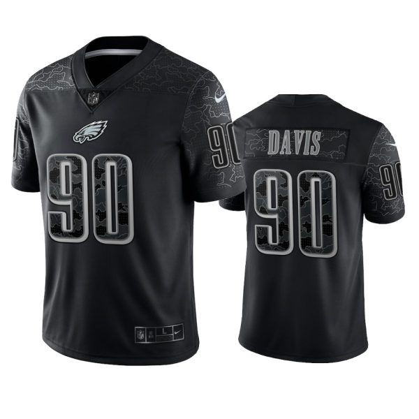 Jordan Davis Philadelphia Eagles Black Reflective Limited Jersey