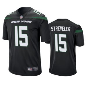 Chris Streveler New York Jets Black Game Jersey