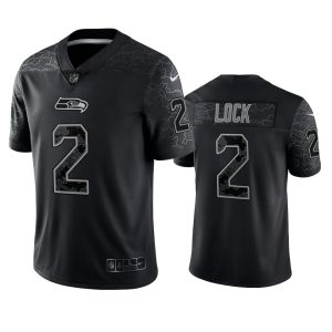 Drew Lock Seattle Seahawks Black Reflective Limited Jersey - Men's