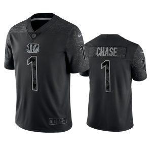 Ja'Marr Chase Cincinnati Bengals Black Reflective Limited Jersey