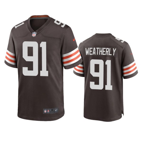 Stephen Weatherly Cleveland Browns Brown Game Jersey
