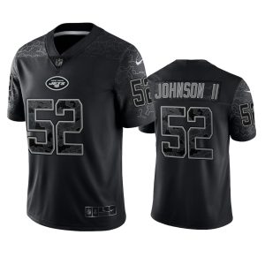 Jermaine Johnson II New York Jets Black Reflective Limited Jersey - Men's