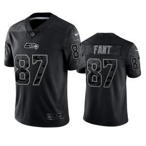 Noah Fant Seattle Seahawks Black Reflective Limited Jersey - Men's