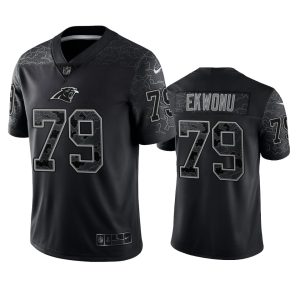 Ikem Ekwonu Carolina Panthers Black Reflective Limited Jersey