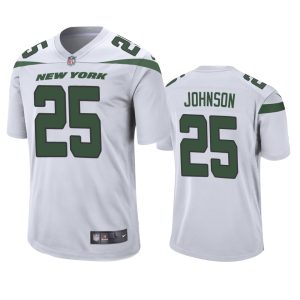 Ty Johnson New York Jets White Game Jersey