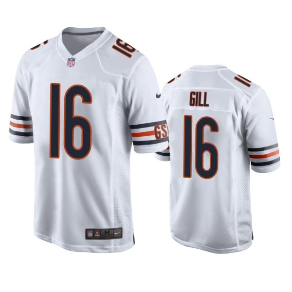 Trenton Gill Chicago Bears White Game Jersey