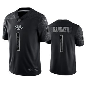 Sauce Gardner New York Jets Black Reflective Limited Jersey - Men's