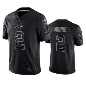 D.J. Moore Carolina Panthers Black Reflective Limited Jersey