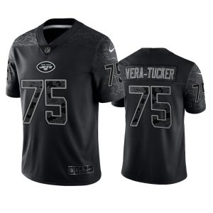 Alijah Vera-Tucker New York Jets Black Reflective Limited Jersey - Men's