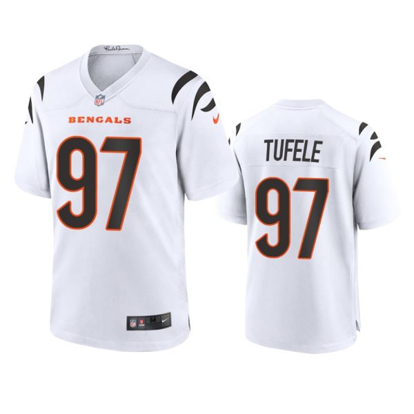 Jay Tufele Cincinnati Bengals White Game Jersey