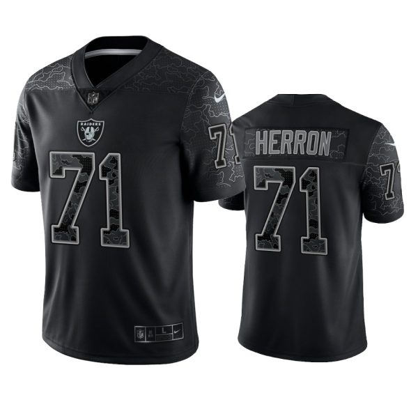 Justin Herron Las Vegas Raiders Black Reflective Limited Jersey