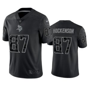 T.J. Hockenson Minnesota Vikings Black Reflective Limited Jersey