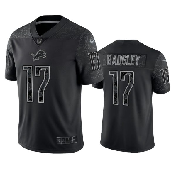 Michael Badgley Detroit Lions Black Reflective Limited Jersey