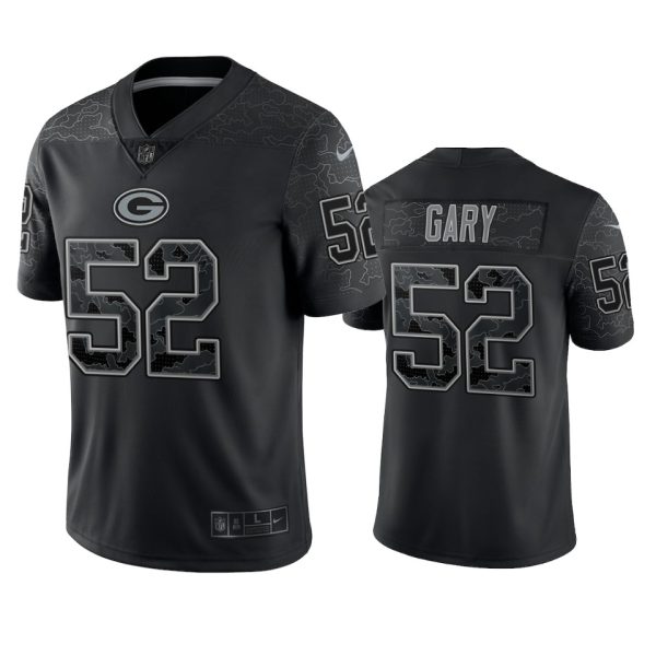 Rashan Gary Green Bay Packers Black Reflective Limited Jersey